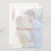 Modern Simple Rose Gold Script Es ist Ereignis Save The Date (Vorne/Hinten)