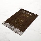 Modern Simple Rustic Twinkle Lights Wedding Rett T Folieneinladung (Gedreht)