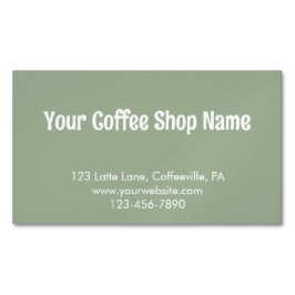 Modern Simple Sage Green Custom Coffee Promotional Magnetische Visitenkarte