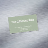 Modern Simple Sage Green Custom Coffee Promotional Magnetische Visitenkarte (Beispiel)