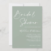 Modern Simple Sage Green mit Foto Brautparty Einladung (Vorderseite)