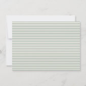 Modern Simple Sage Green Stripes Personalized Name Dankeskarte (Rückseite)
