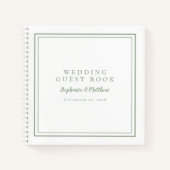 Modern Simple Sage Green Wedding Budget Gästebuch Notizblock (Vorderseite)