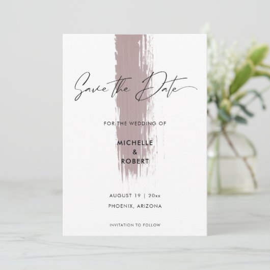 Modern Simple Sand Terracotta Pinakothek Züst Save The Date (Stehend Vorderseite)