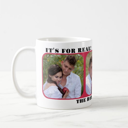 Modern Simple Save The Date Photo Mug Kaffeetasse (Links)