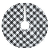 Modern Simple Schwarz-weiß Gingham Karo Polyester Weihnachtsbaumdecke (Vorderseite)