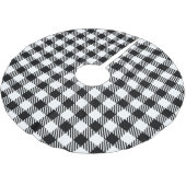 Modern Simple Schwarz-weiß Gingham Karo Polyester Weihnachtsbaumdecke (Schrägansicht)