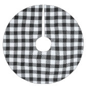 Modern Simple Schwarz-weiß Gingham Karo Polyester Weihnachtsbaumdecke (Vorderseite)