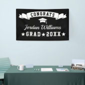 Modern Simple Schwarz-weiß Graduation Party 2024 Banner (Messeveranstaltung)