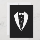 Modern Simple Schwarz-weiß Tuxedo 50. Geburtstag Einladung (Rückseite)
