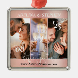 Modern Simple Script 3 Foto Website Instagram Ornament Aus Metall