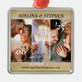 Modern Simple Script 3 Foto Website Instagram Ornament Aus Metall