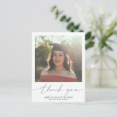 Modern Simple Script Abschluss Foto Vielen Dank Postkarte (Stehend Vorderseite)