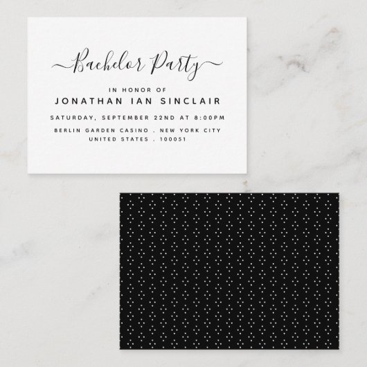 Modern Simple Script Bachelor Party Ticket Einladu (Vorne/Hinten)
