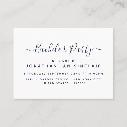 Modern Simple Script Bachelor Party Ticket Einladu (Vorderseite)