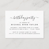 Modern Simple Script Birthday Party Ticket (Vorderseite)
