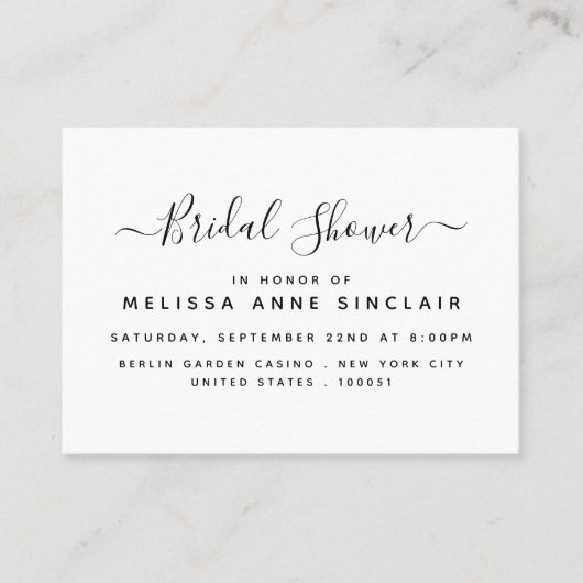 Modern Simple Script Brautparty Ticket laden (Vorderseite)