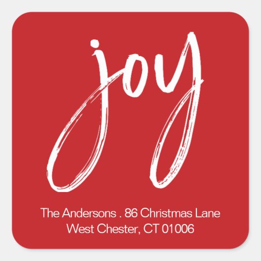 Modern Simple Script Christmas Rücksendeadresse Quadratischer Aufkleber (Vorderseite)