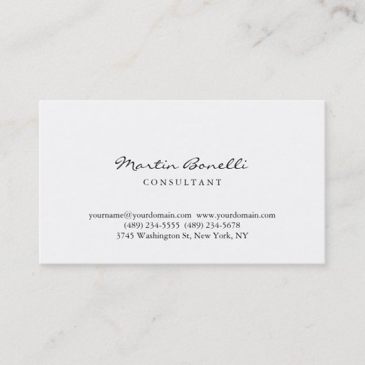 Modern Simple Script Consultant Business Card Visitenkarte (Vorderseite)