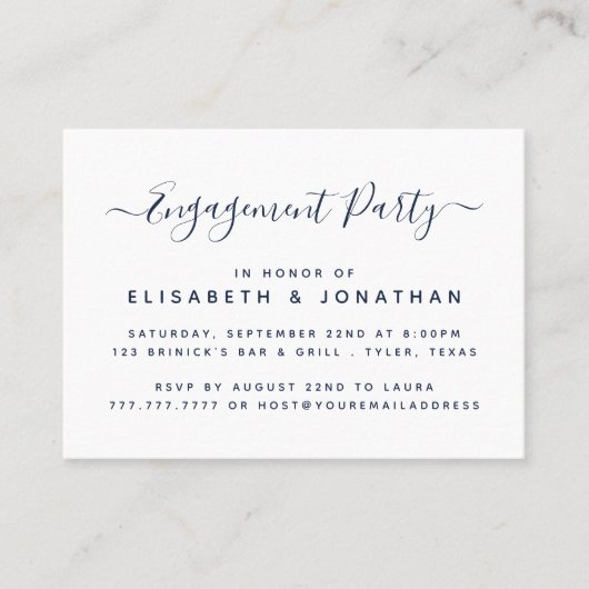 Modern Simple Script-Engagement Party Ticket (Vorderseite)