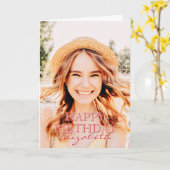 Modern Simple Script Foto Birthday Gruß Karte (Gelbe Blume)