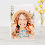 Modern Simple Script Foto Birthday Gruß Karte (Gelbe Blume)