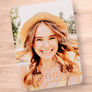 Modern Simple Script Foto Birthday Gruß Magnet