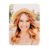 Modern Simple Script Foto Birthday Gruß Magnet (Vertikal)