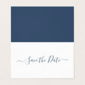 Modern Simple Script Foto Save the Date Card Visitenkarten (Außenseite Aufgefaltet)