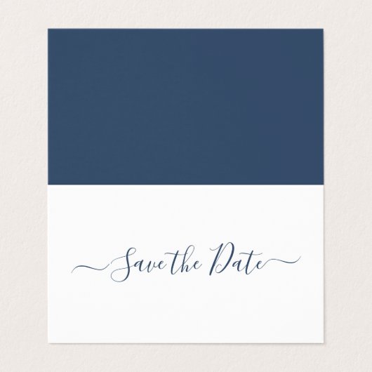 Modern Simple Script Foto Save the Date Card Visitenkarten (Außenseite Aufgefaltet)