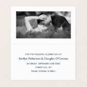 Modern Simple Script Foto Save the Date Card Visitenkarten (Innenseite Aufgefaltet)
