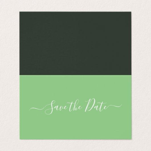Modern Simple Script Foto Save the Date Card Visitenkarten (Außenseite Aufgefaltet)