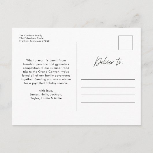 Modern Simple Script Frohe Weihnachten Foto (Rückseite)