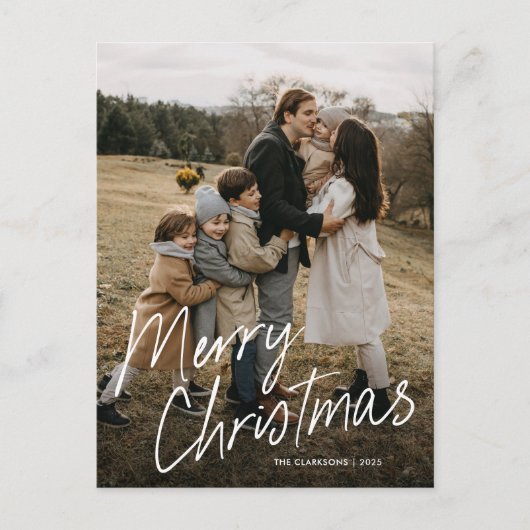 Modern Simple Script Frohe Weihnachten Foto (Vorderseite)