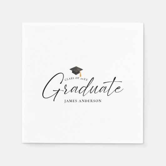 Modern Simple Script Graduation Party Serviette (Vorderseite)