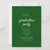Modern Simple Script Green Foto Abschluss Einladung (Rückseite)