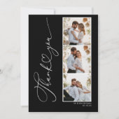 Modern Simple Script Heart Wedding Danke Card (Vorderseite)