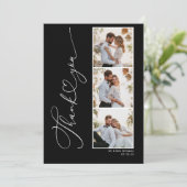 Modern Simple Script Heart Wedding Danke Card (Stehend Vorderseite)