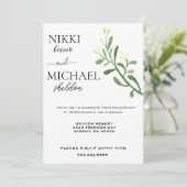 Modern Simple Script Minimalistisch Boho Wedding Einladung (Stehend Vorderseite)