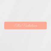 Modern Simple Script Pink Girl Waterproof Name Etiketten (Design 1)