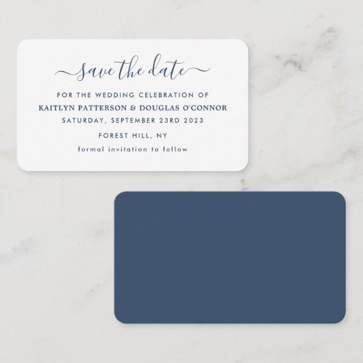 Modern Simple Script Save the Date Card Visitenkarte (Vorne/Hinten)