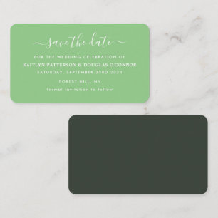 Modern Simple Script Save the Date Card Visitenkarte