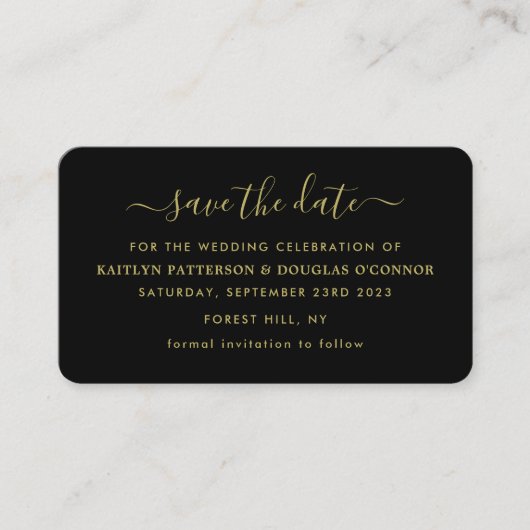 Modern Simple Script Save the Date Card Visitenkarte (Vorderseite)