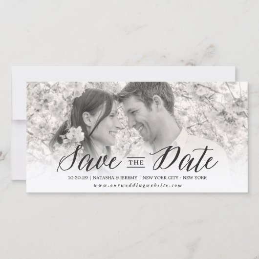 Modern Simple Script Save the Date Foto Card (Vorderseite)
