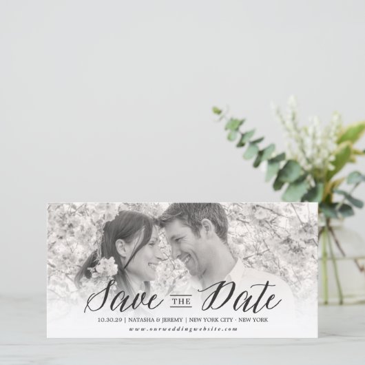 Modern Simple Script Save the Date Foto Card (Stehend Vorderseite)