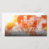 Modern Simple Script Save the Date Foto Card (Vorne/Hinten)