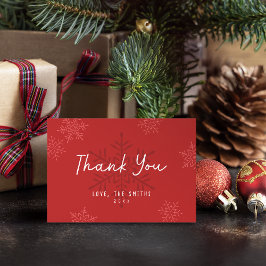 Modern Simple Script Snowflake Christmas Thank You Dankeskarte