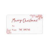 Modern Simple Script Snowflakes Christmas gift Adressaufkleber (Vorne)