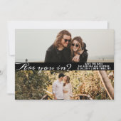 Modern Simple Script Two Foto Gallery QR CODE Save The Date (Vorderseite)
