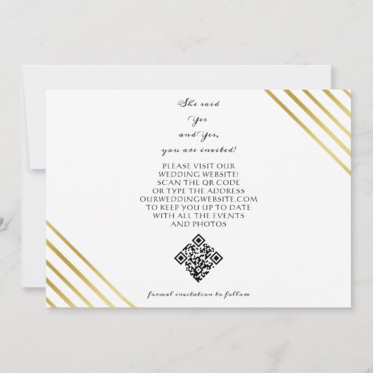 Modern Simple Script Two Foto Gallery QR CODE Save The Date (Rückseite)